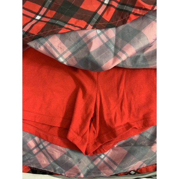 Disney Minnie Mouse Girls Skirt XL 14-16 Plaid Tulle Skort‎ Red Black - Picture 3 of 6